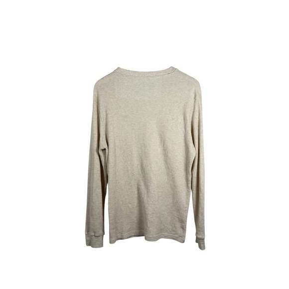 VINTAGE Y2K Aeropostale Men’s Waffle Knit Thermal Beige/Red Size L - Picture 6 of 6